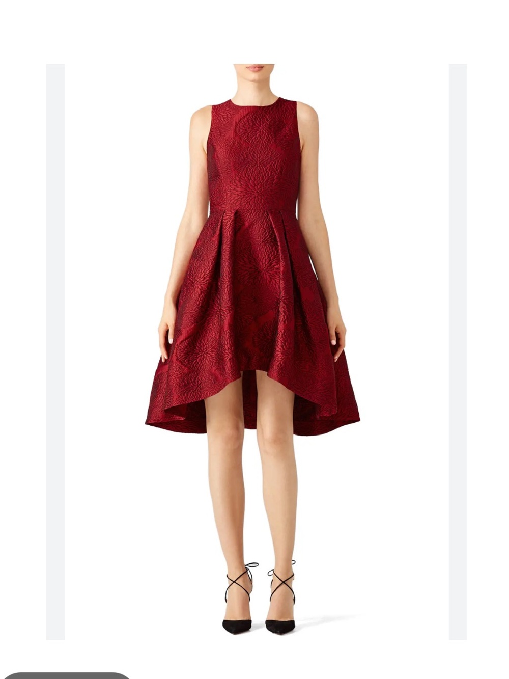 Shoshanna Wine Red High-Low Sleeveless Fit-and-Flare Dress Sz 4